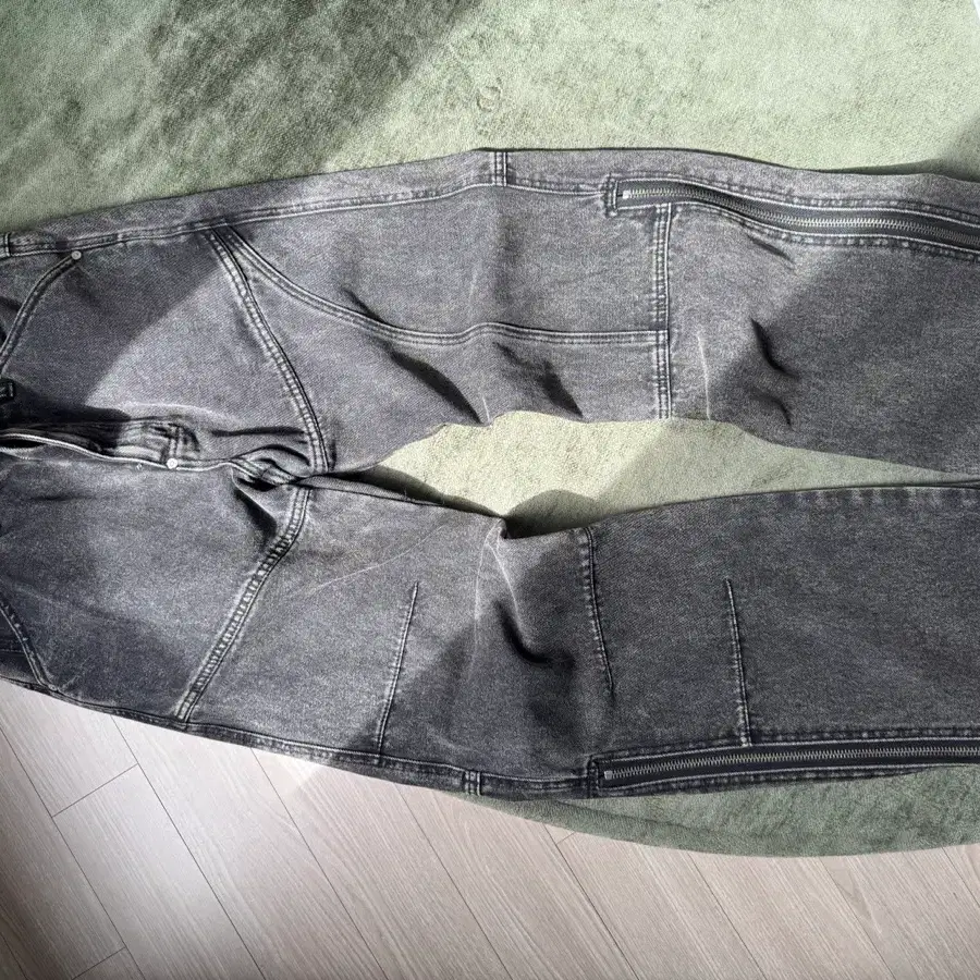 앤더슨벨 블리치 워시드 지퍼 진