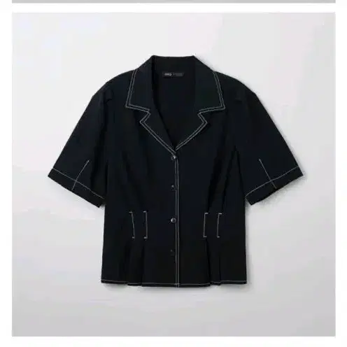 V넥 반팔 블라우스