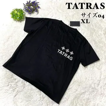 [새상품급] TATRAS 타트라스 T셔츠 블랙 반팔 자수 빅 로고 택 포함