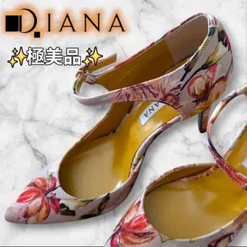 컨디션 최상 DIANA 다이애나 꽃무늬 펌프스 23.5cm 앵클 스트랩