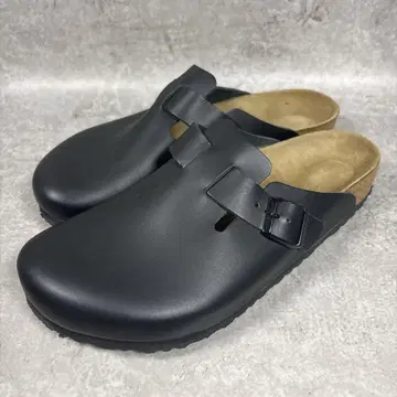 컨디션 최상 버켄스탁 보스턴 천연 가죽 사보 샌들 블랙 30cm
