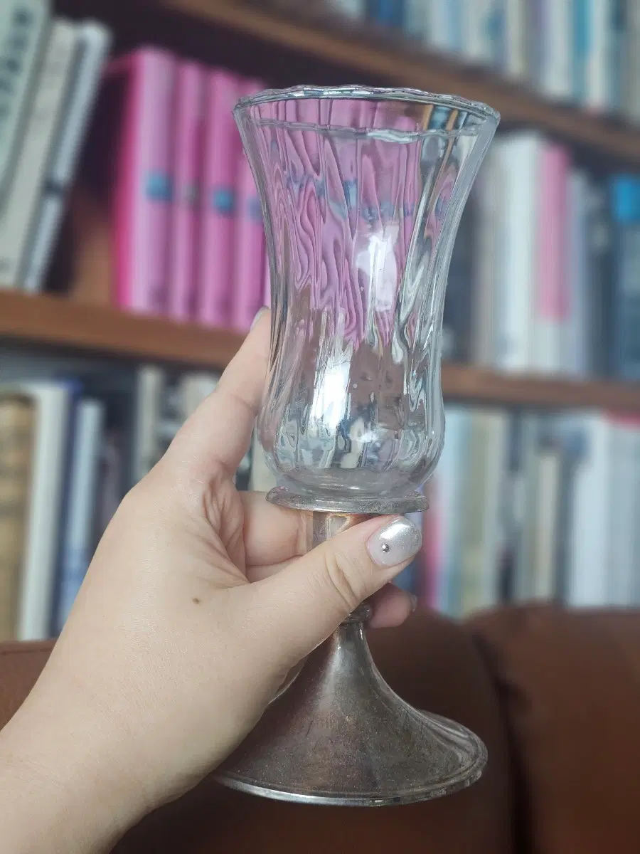 빈티지 실버플레이트 1구 촛대와 보티브