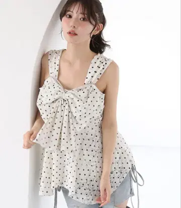 NICE CLAUP 프론트 리본 튜닉