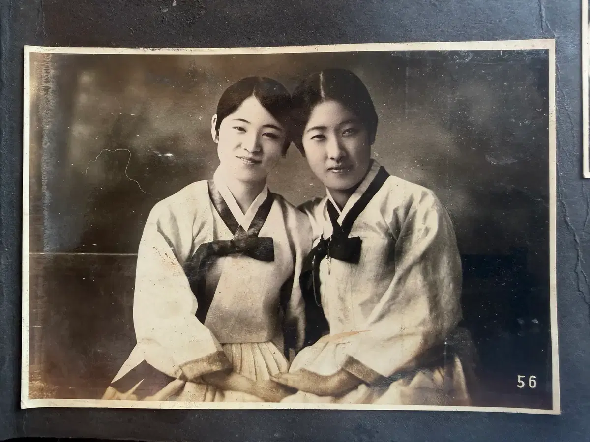 1910~1920년대 조선 여인 2인 듀엣 오리지널 앨범 부착 사진