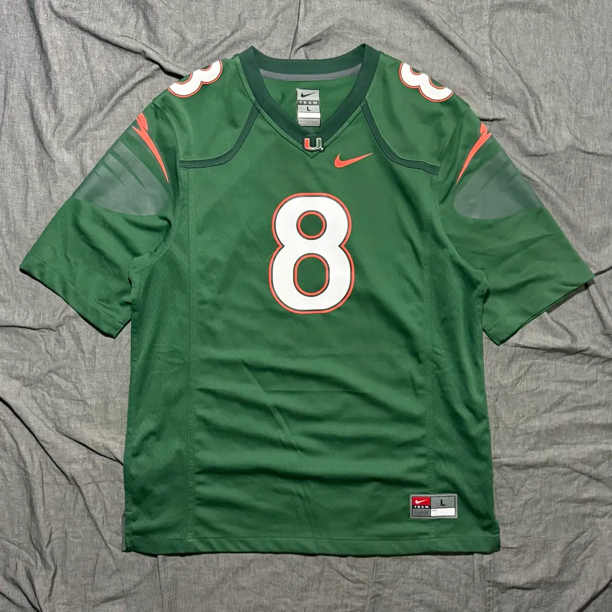 Nike NCAA Football Miami H. #8 Jersey Sz L