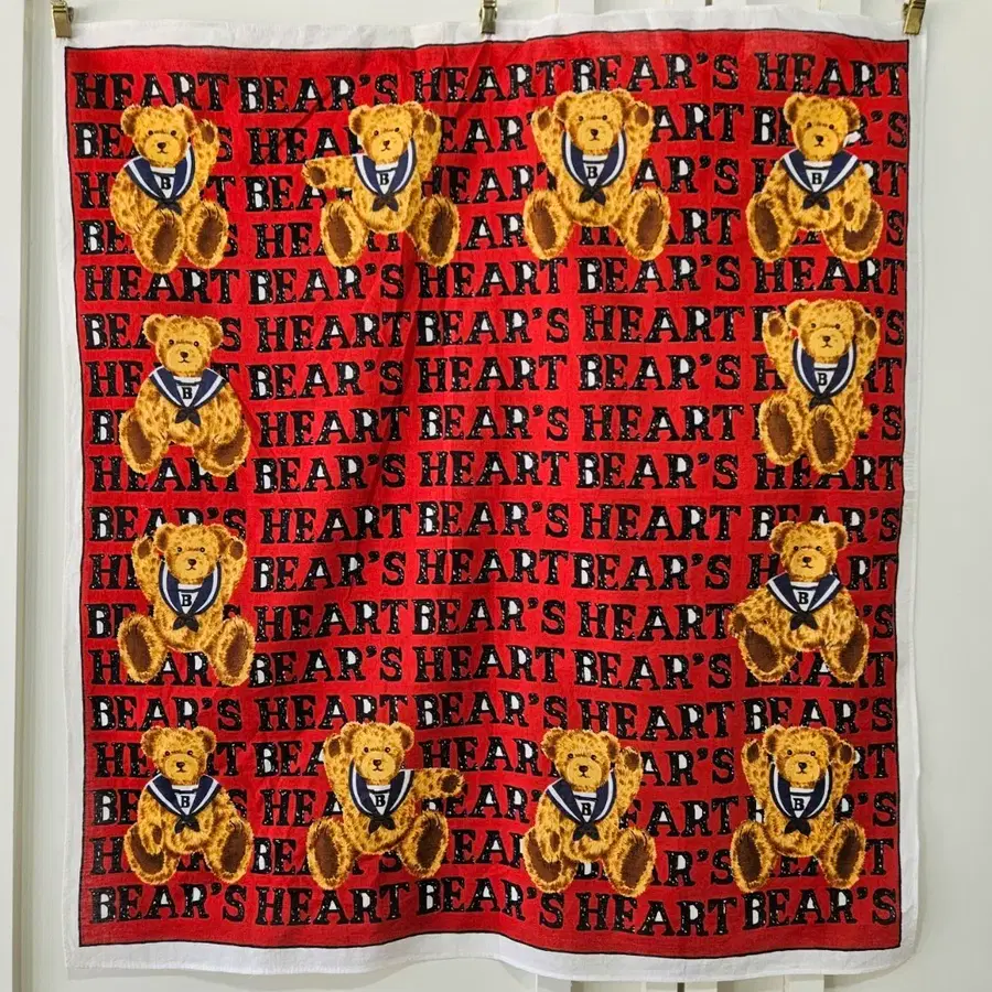 HEART BEARS HEART 빈티지 테디베어 손수건