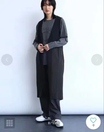[ 미사용 ] LASUD ( 라슈드 ) 플리츠 도킹 롱베스트