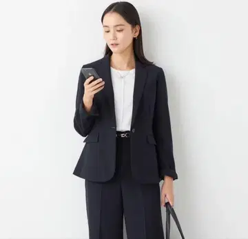 워셔블 팬츠 수트 상하의 네이비