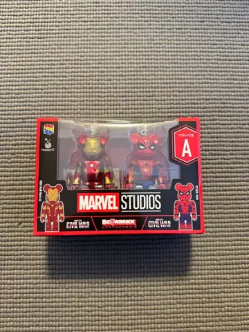 새상품 BE@RBRICK MARVEL 아이언맨 스파이더맨