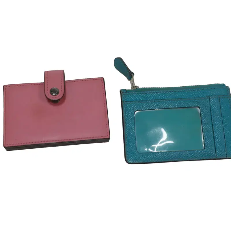 코치 COACH 아쿠아 카드지갑+핑크 아코디언 카드지갑