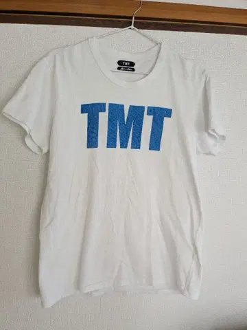 TMT T셔츠 화이트 블루 로고 일본제