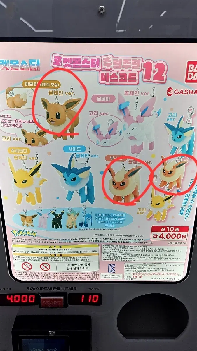 포켓몬 이브이 대롱대롱 가챠 판매/교환