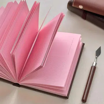 초콜릿 A6 양장 다이어리 핑크 민트 컬러 내지 만년 플래너