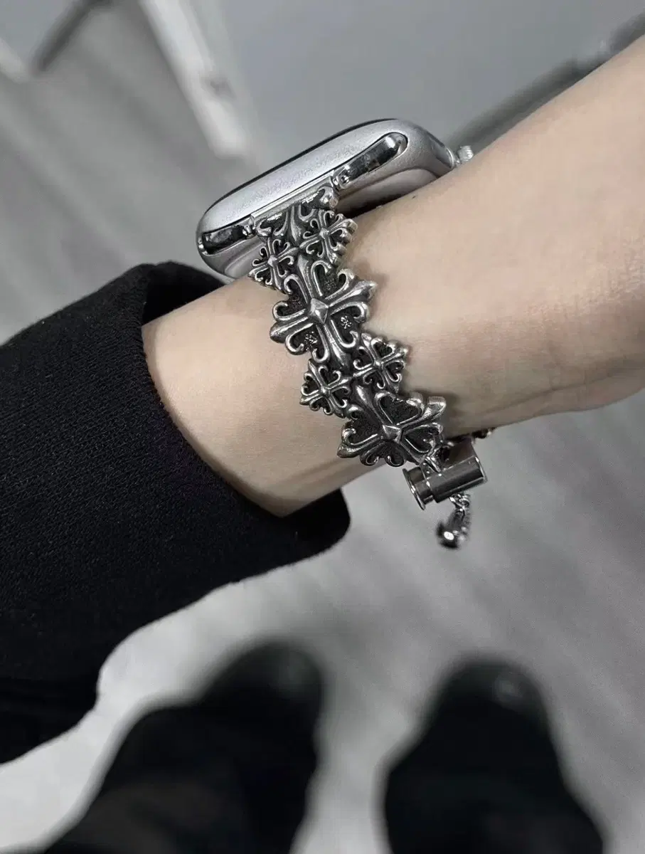 크롬하 애플워치 스트랩 실버