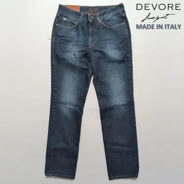 새상품 DEVORE 이탈리아제 데님 팬츠 인디고 블루 미사용 S~M