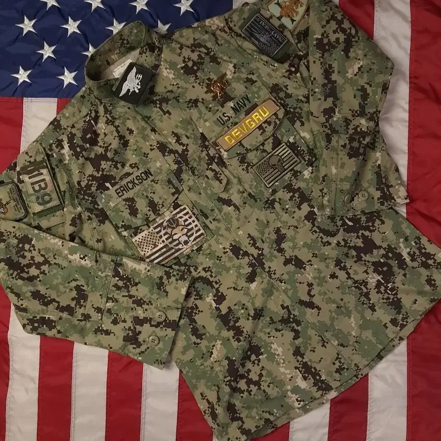 새제품급 오리지날 미해군 네이비씰 데브구르 NWU Type III 전투복 상의