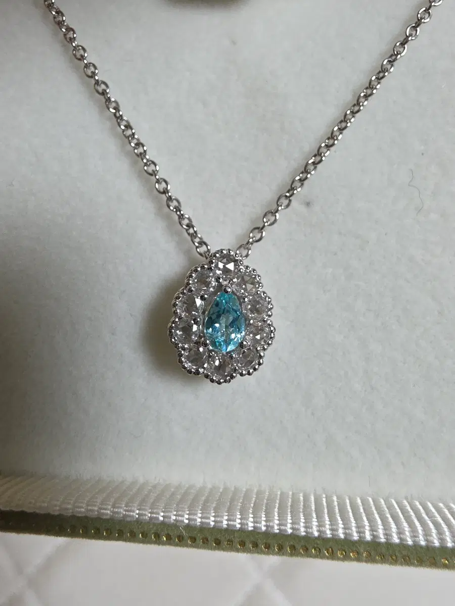 파라이바 투어머린 0.2ct 다이아 목걸이(18k)