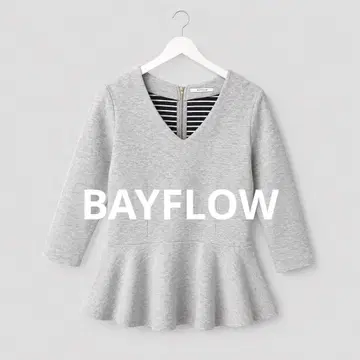 BAYFLOW 베이플로우 본딩 페플럼 V넥 상의 그레이