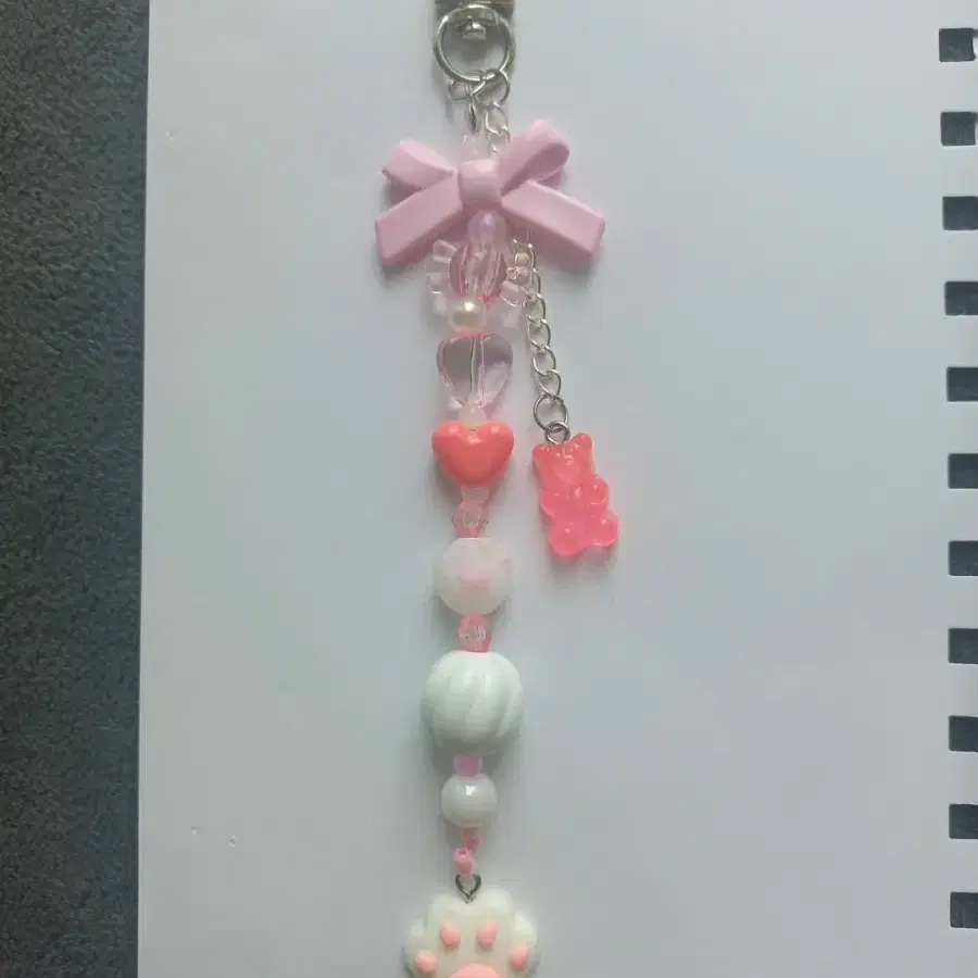 분홍분홍 귀여운 발바닥 비즈 키링