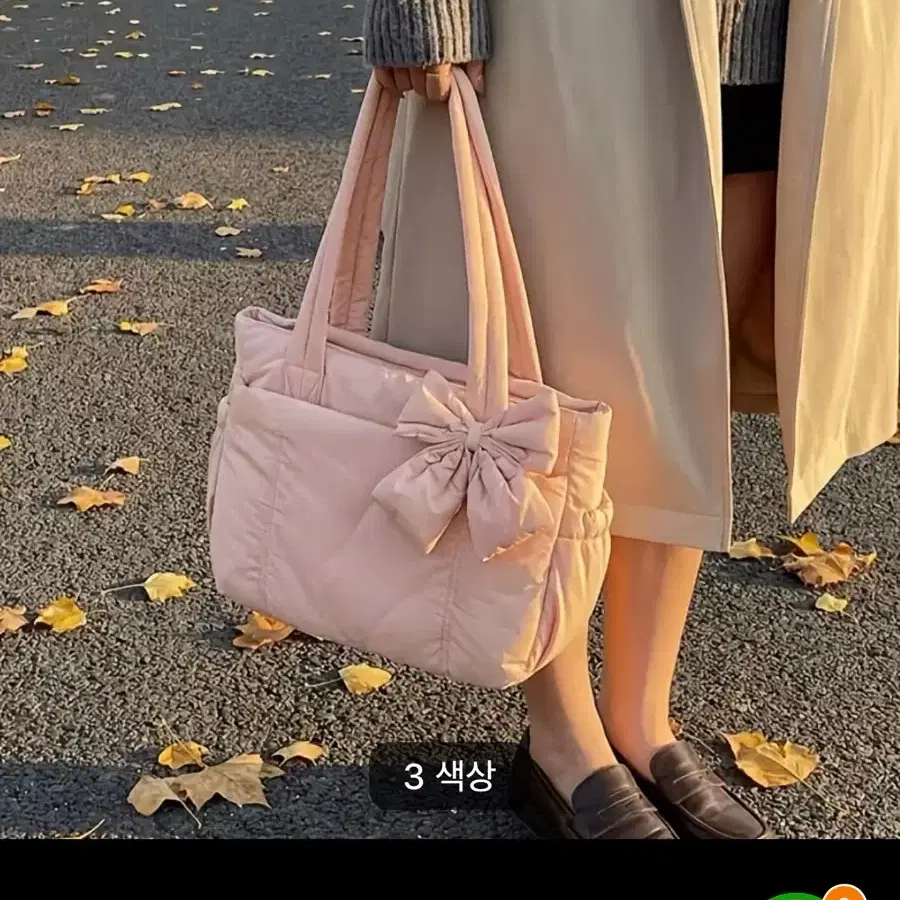 테무 리본포인트 분홍색 여성가방 핑크