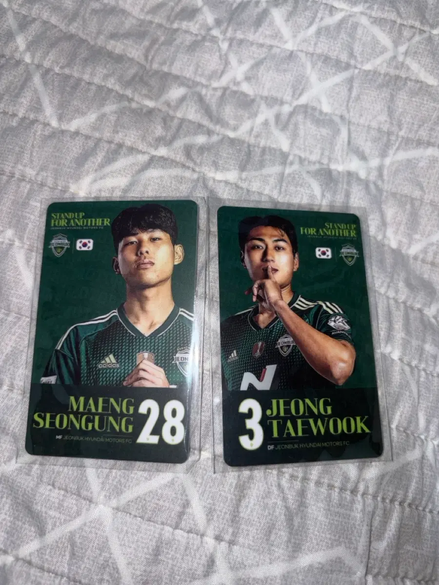 전북 현대 모터스 마성웅 28번/정태욱 3번 선수 카드 팝니다!