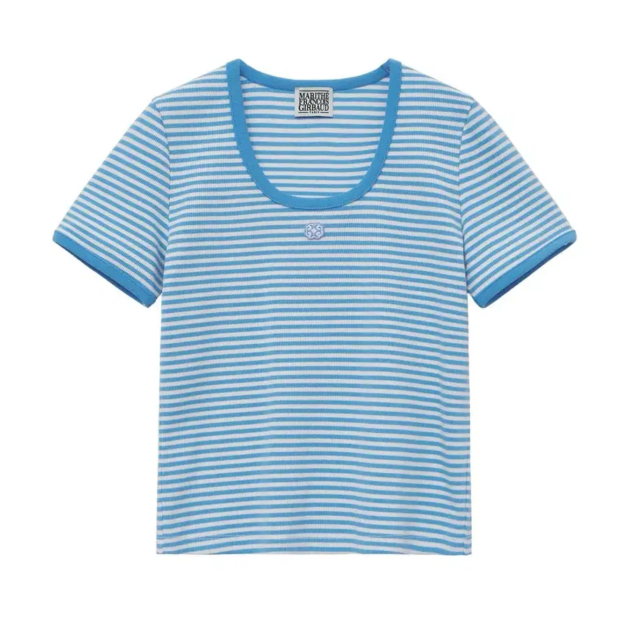 마리떼 프랑소와 저버 W DEEP NECK RINGER TEE 링거티셔츠 라이트블루
