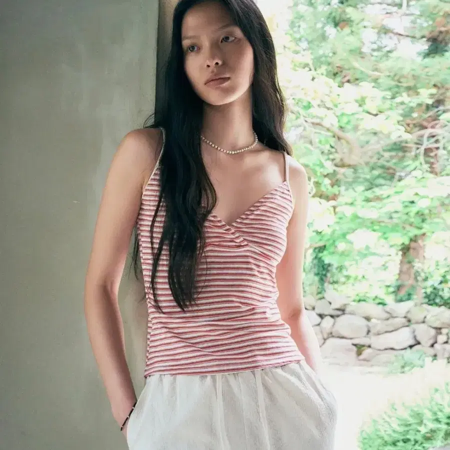 44~55 니브 NEEV 스트라이프 셔링 슬리브리스 나시