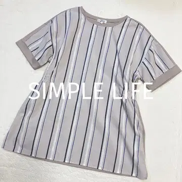 element f SIMPLE LIFE 스트라이프 반팔 블라우스 L 빅