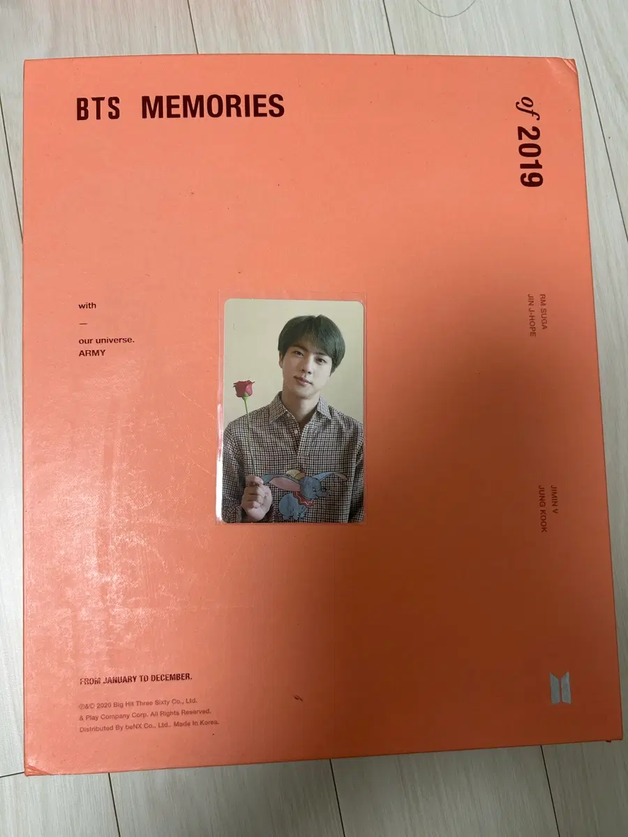 BTS 2019 MEMORIES 포토북 + 진 포토카드