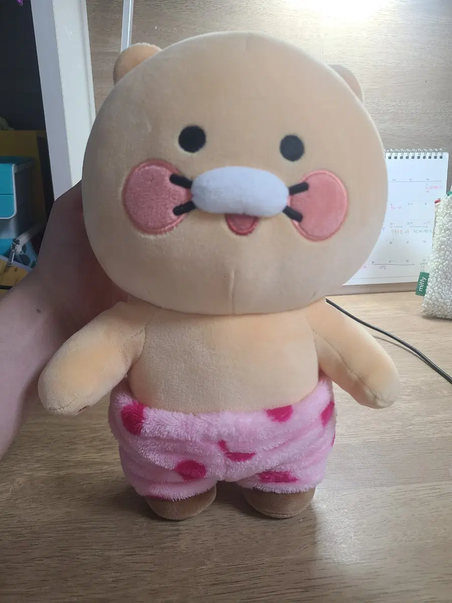 카카오 프렌즈 춘식이 인형 핑크 하트 바지