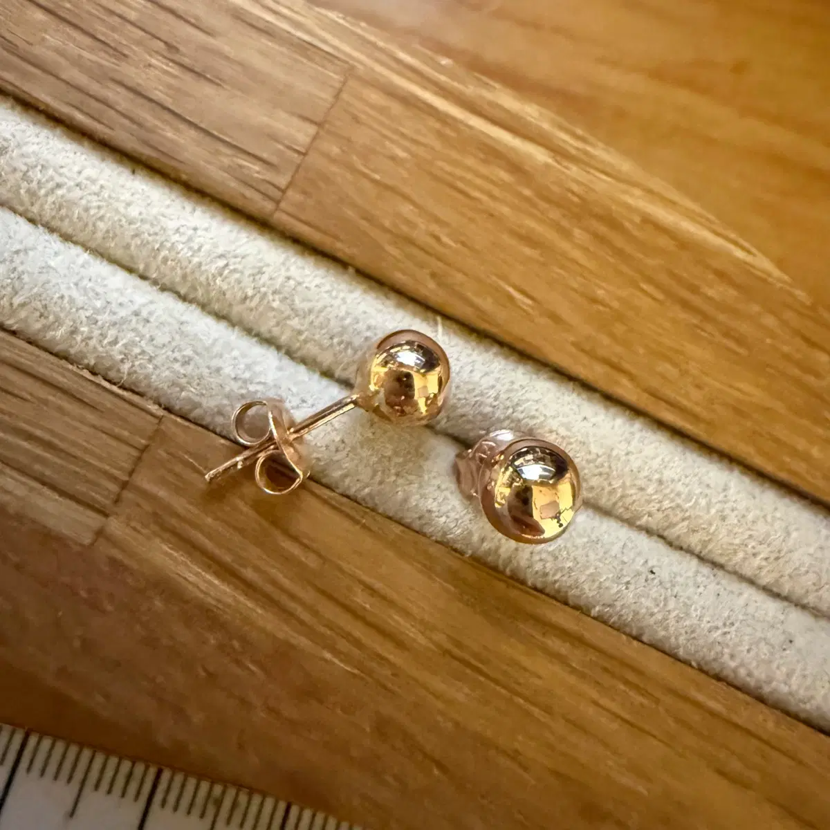 14k 로즈골드 6mm 볼 귀걸이