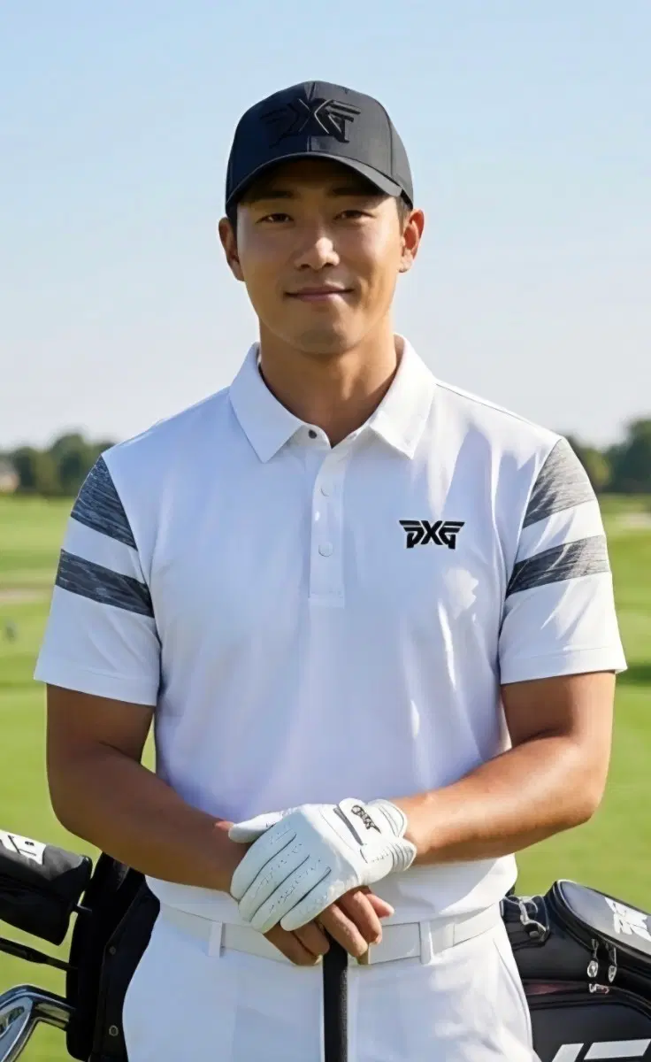 PXG 남성 골프 반팔 카라티 M 화이트