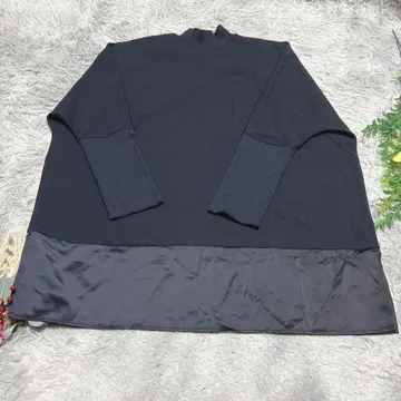 도킹 이소재 절개 풀오버 네이비 XXL 튜닉 루즈핏