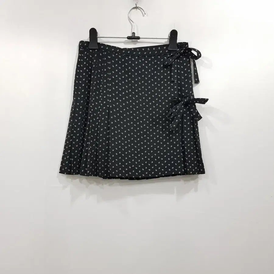 R987 빈티지 꽃 리본 키치룩 히메갸루 오네갸루 플리츠 랩 초미니 스커트 여XXS