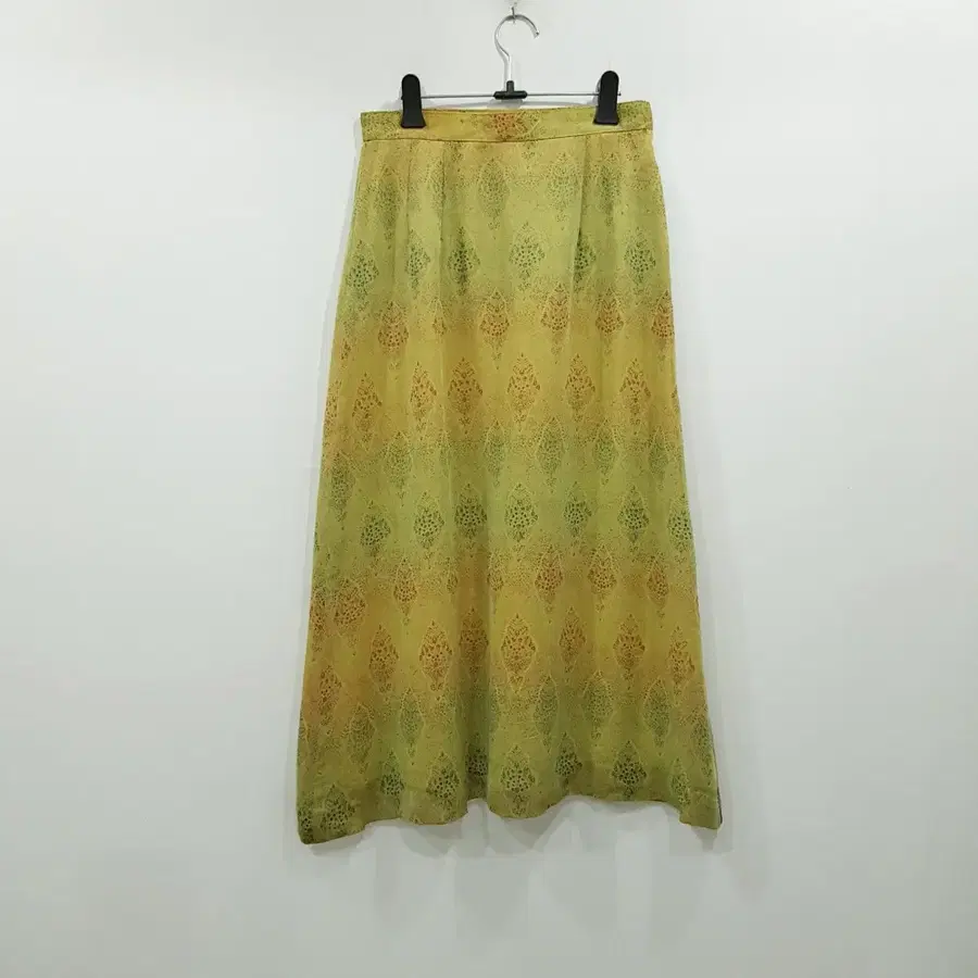 R994 JPN 빈티지 꽃 패턴 쉬폰 엔틱 롱 스커트 여S