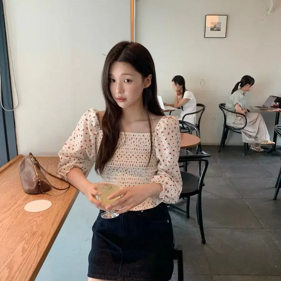 제니오 핀카 데님 미니 스커트