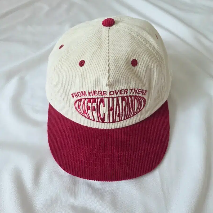 트래픽하모니 CORDUROY ROUND LOGO DEEP-FIT 5-PANEL CAP_RED