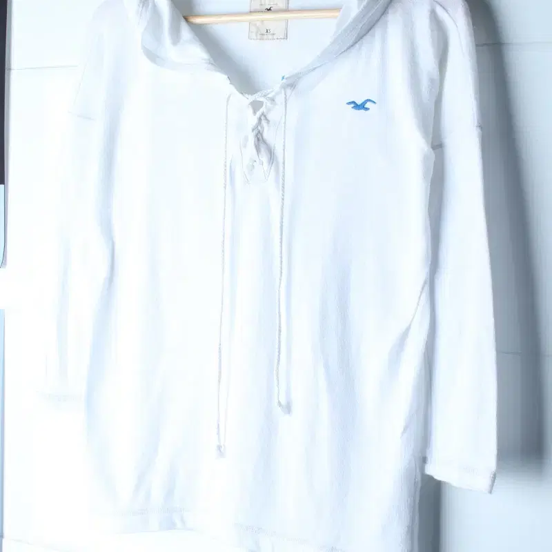 W(XS-L) 홀리스터 반팔 티셔츠 Y2K 와이드넥 얇은-H36580