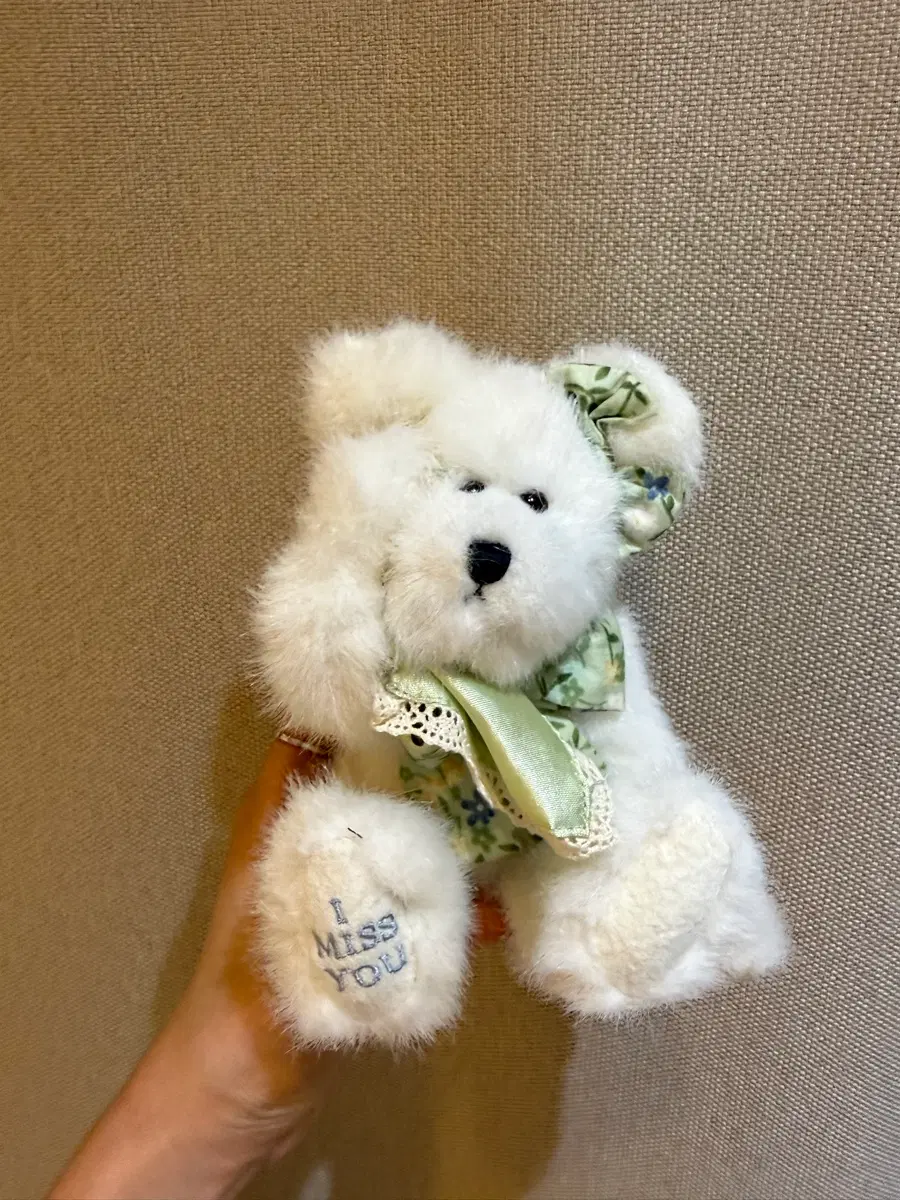 보이즈베어 화이트 테디베어 인형 I MISS YOU