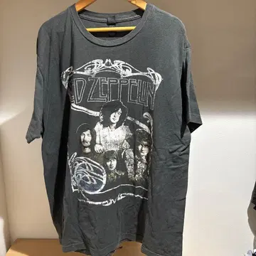 Led Zeppelin 밴드 티셔츠 차콜 그레이