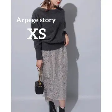 Arpege story 스팽글 타이트 스커트 오간자