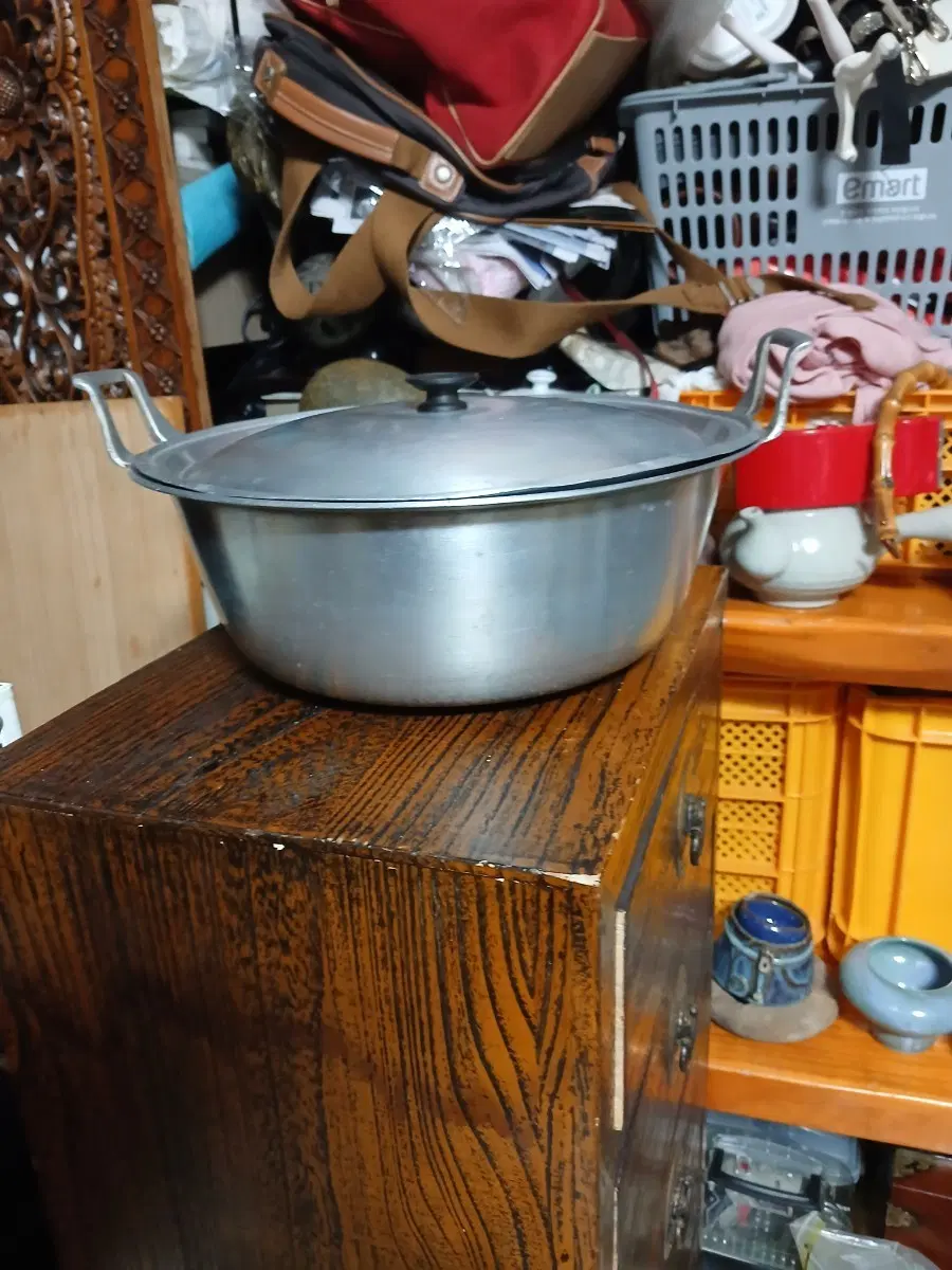 옛날태양표 양은 냄비 뚜껑 포함