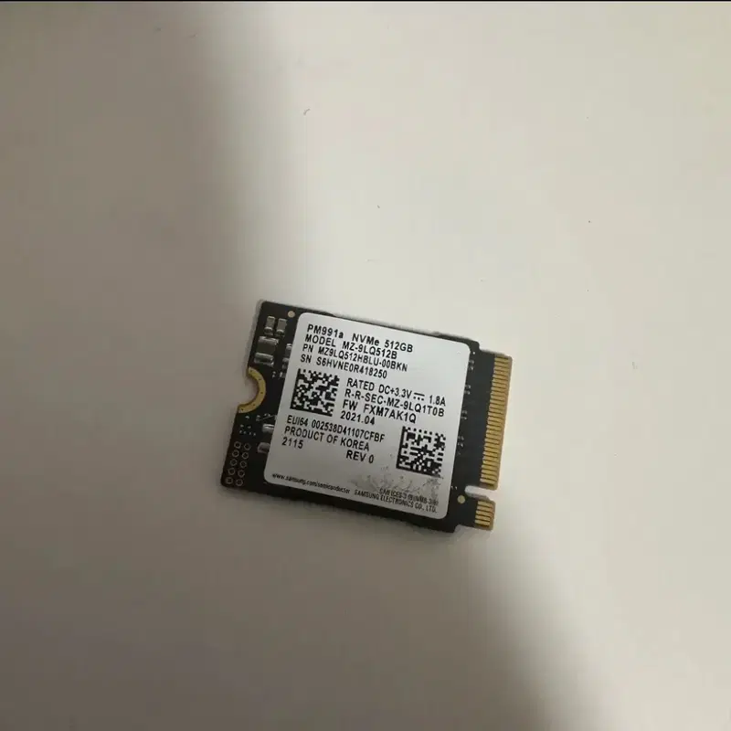 삼성 PM991a NVMe SSD 512GB