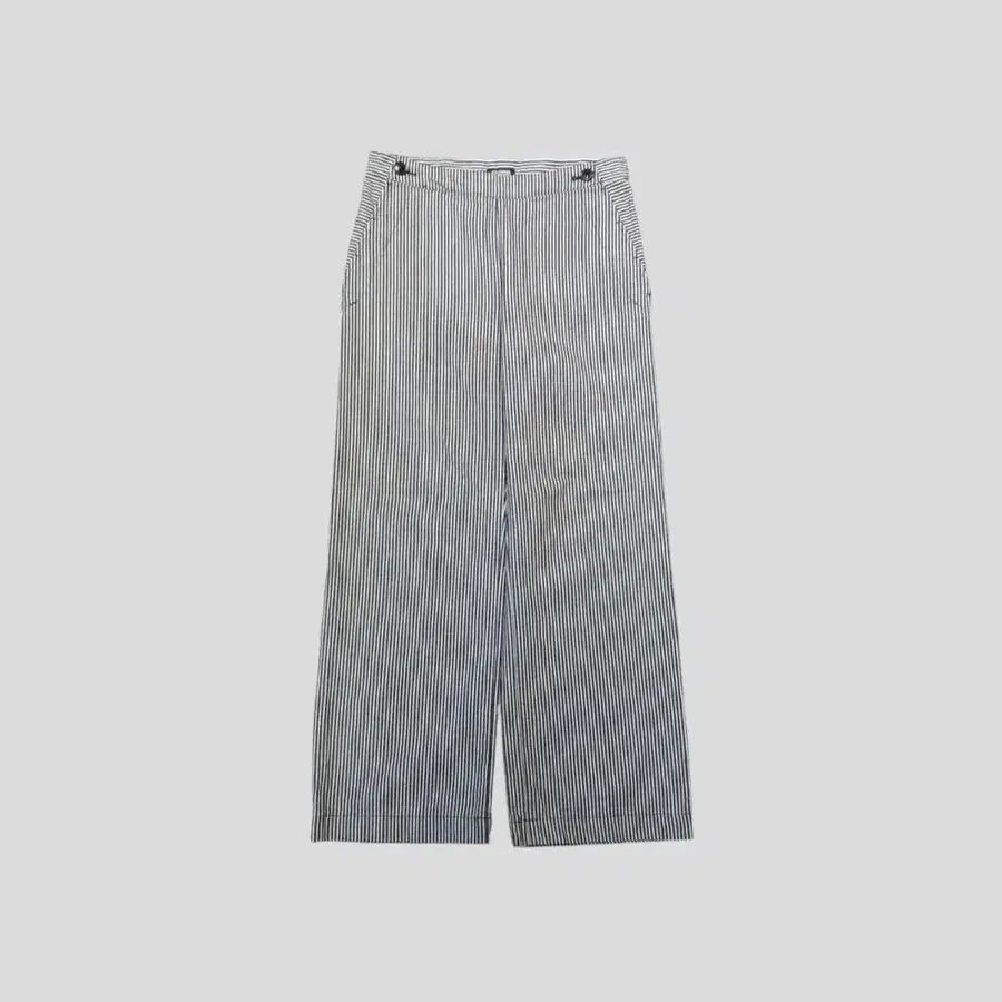 저널스탠다드 네이비 화이트 핀스트라이프 히코리 마린룩 와이드 8부 면바지 코튼팬츠 MADE IN JAPAN 27