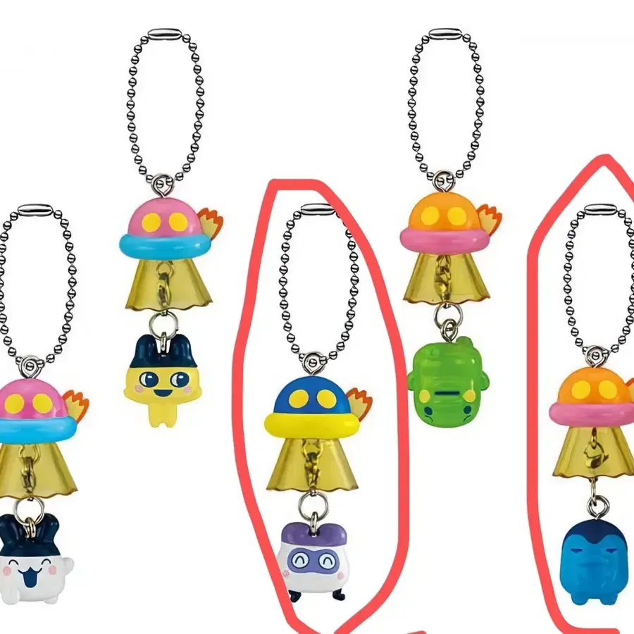 다마고치 ufo 스윙 가챠 키링 일괄 (긴자로치, 마스크치)
