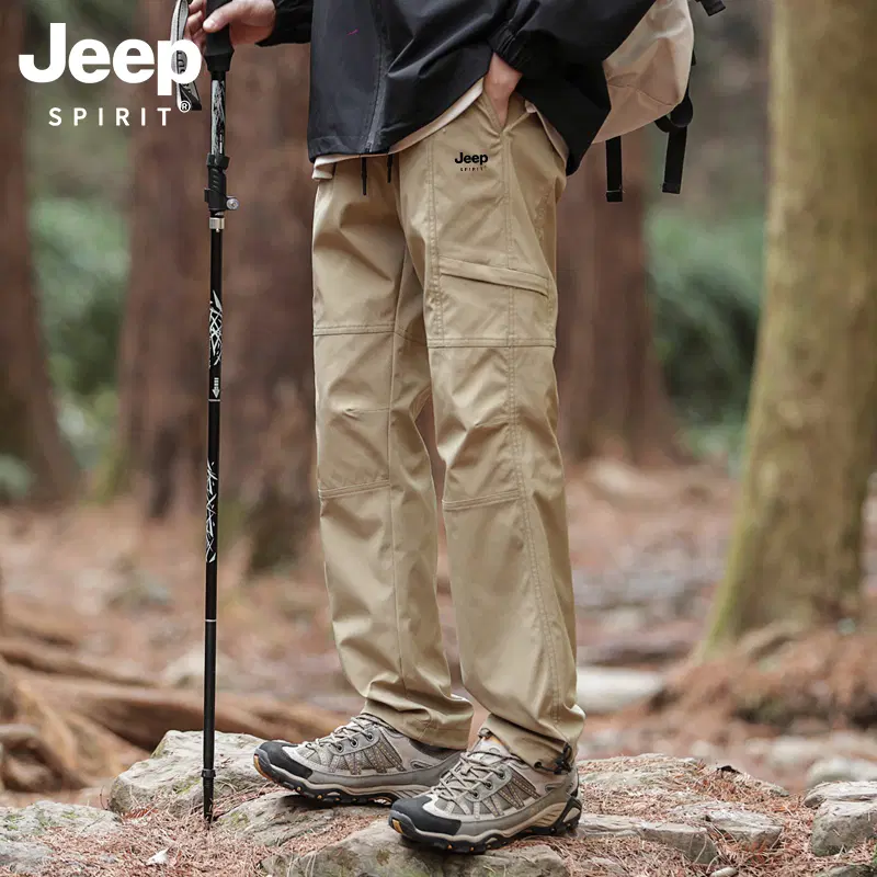 JEEP SPIRIT 남성 아웃도어 카고팬츠 멀티포켓 루즈핏 캐주얼 긴바지