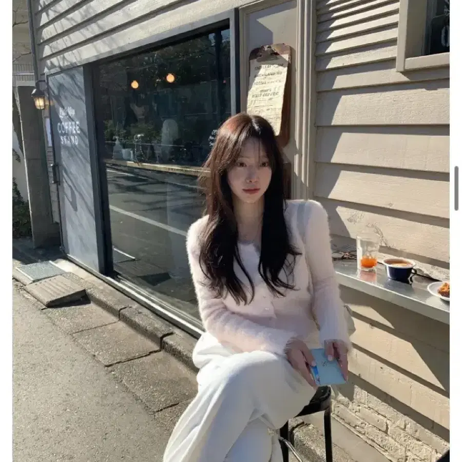 새상품) 샵 리즈 윈터 베이스 슬림 가디건 / 베이비핑크 leeds 퍼 앙고라 더위시