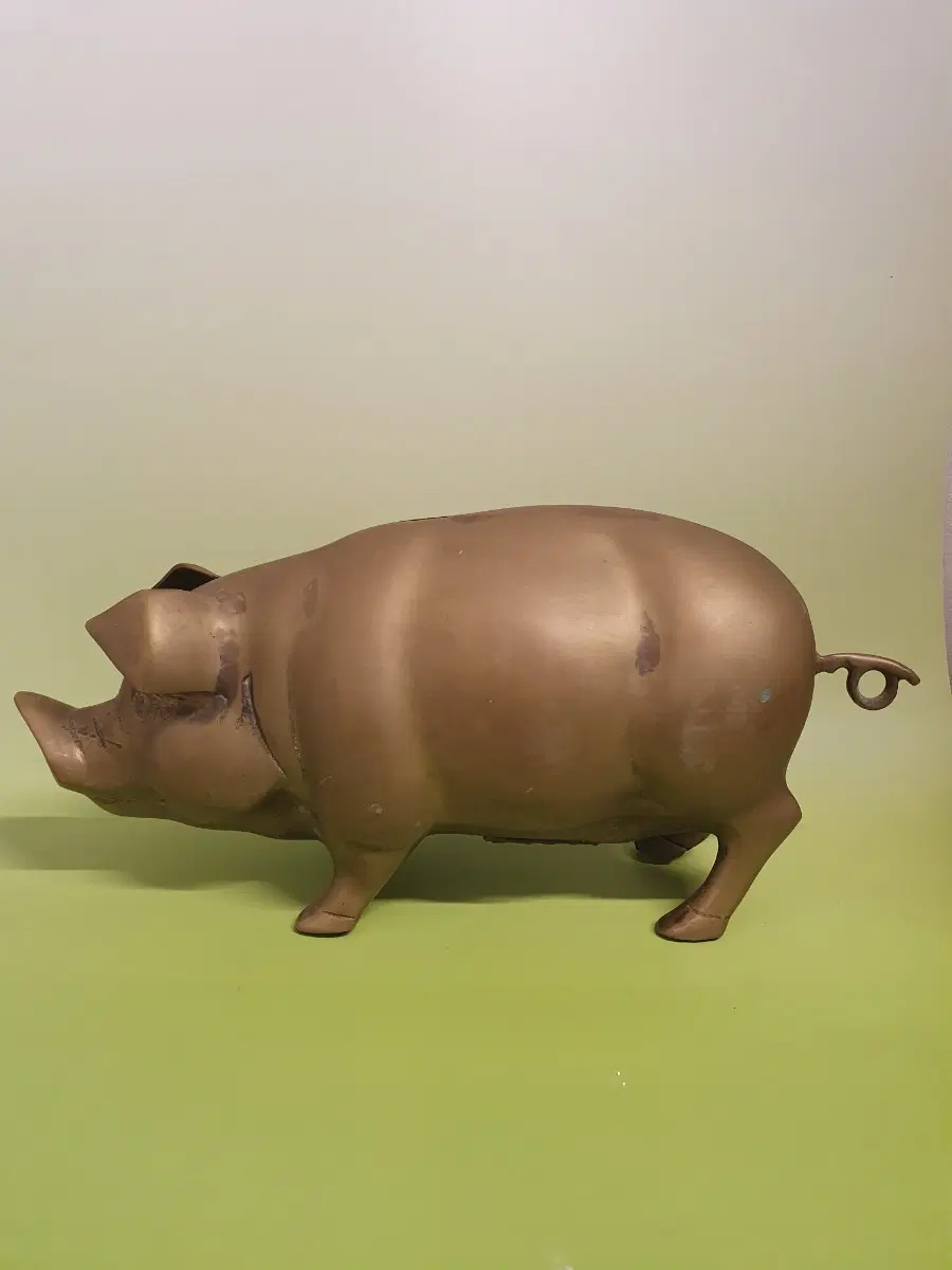 빈티지 황동 돼지 저금통