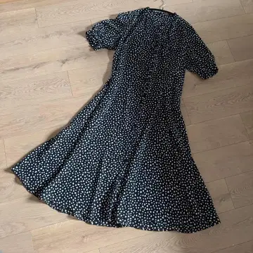 ANAYI 아나이 조젯 도트 하트 프린트 원피스 38 블랙