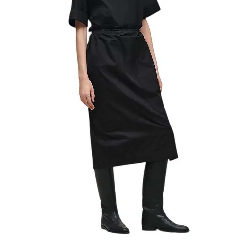 에르메스 포숑 Pochon skirt 허리 주름 모자이크 패튼 여성 스커트 누아 H6H0333DB0238